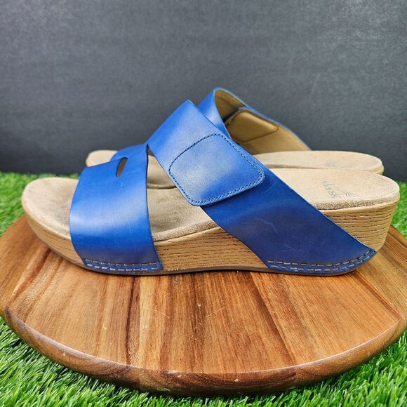 Dansko Lacee Womens Size 42 Leather Slip On Comfort Sandals Wedge Slides Mule - Picture 5 of 10